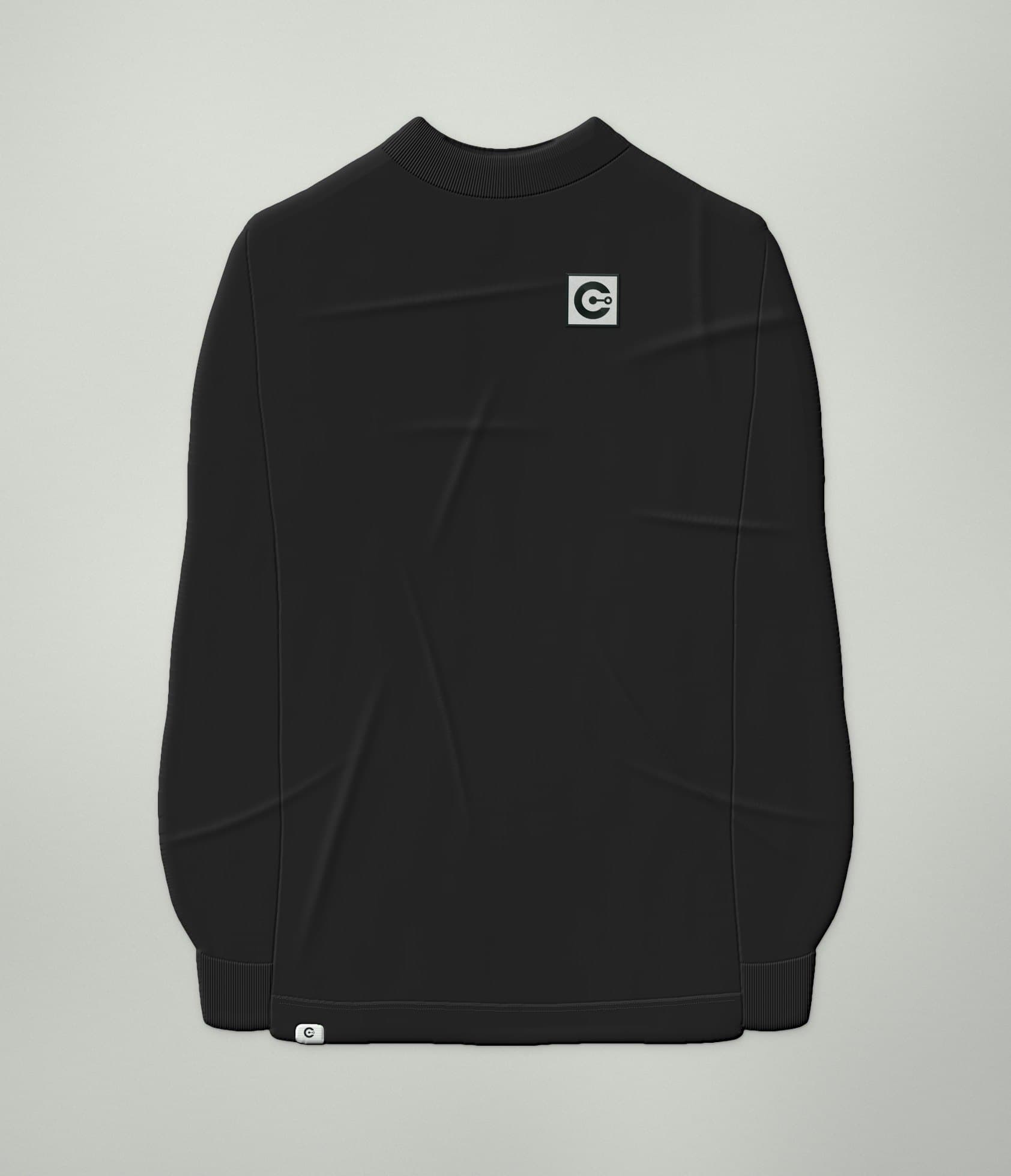 A mockup of the black Logo Long-Sleeve Tee