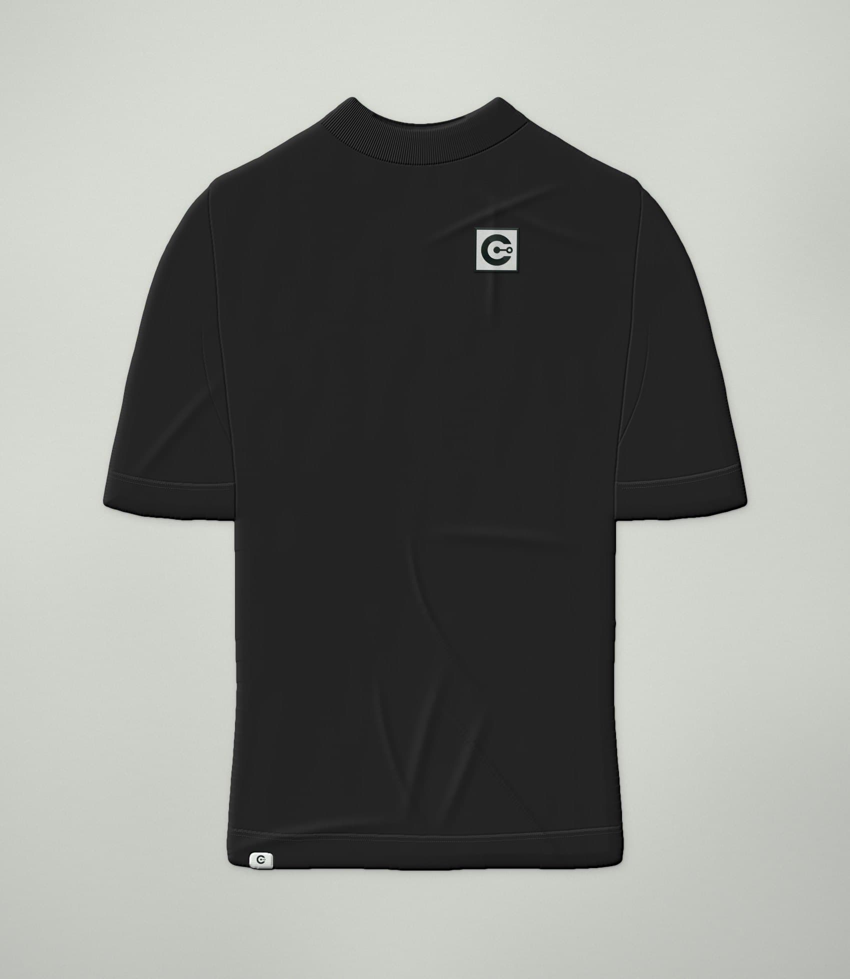A mockup of the black Logo Tee